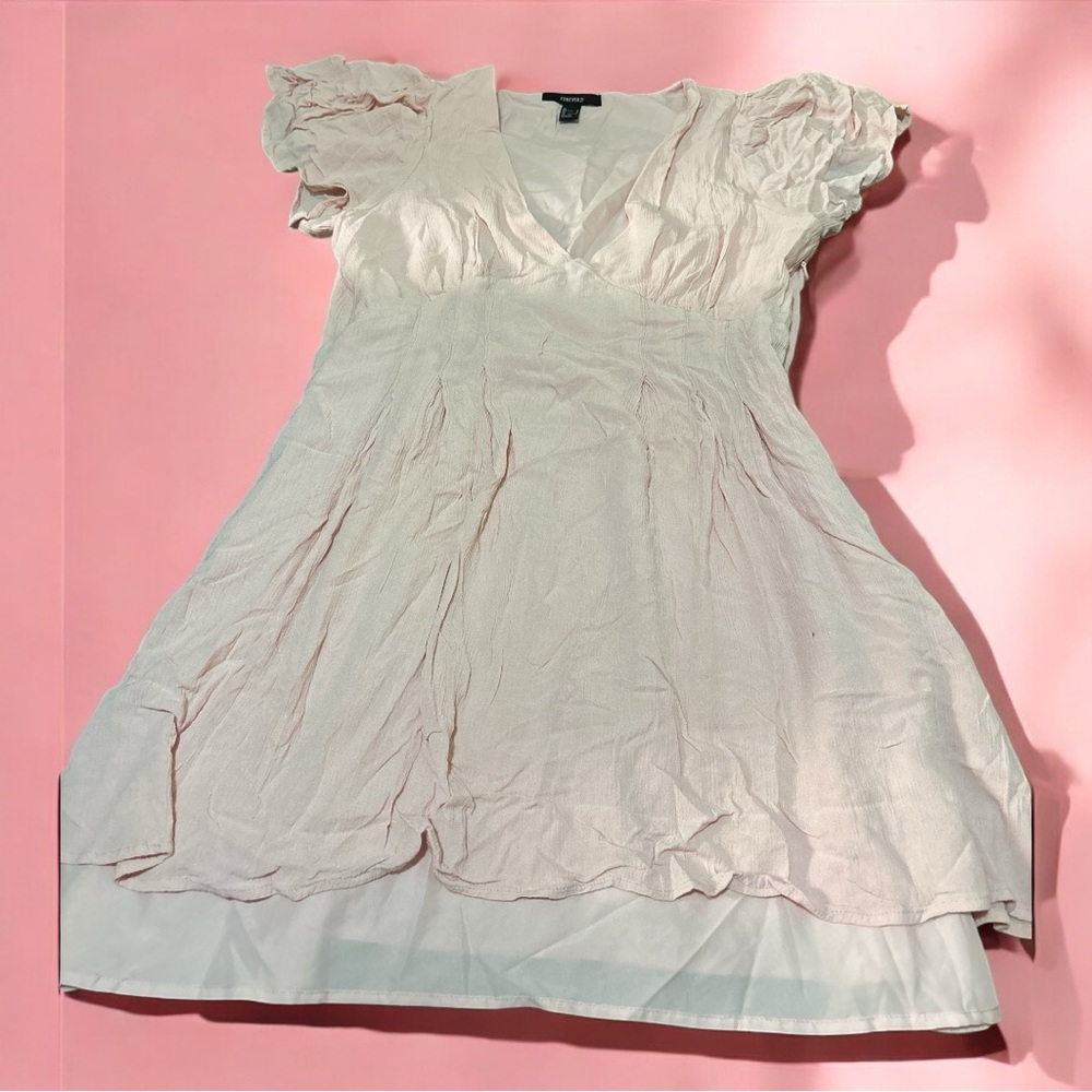 Light Pink Ruffled Sleeve Dress